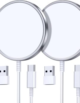 2 Pack Magnetic Wireless Charger for iPhone 16 Pro Max/16 Pro/16 Plus/16/15/15 Pro/15 Plus/15 Pro Max 15W Fast Mag Safe Charger Pad for iPhone 16/15/14/13/12 Series and AirPods 3/2/Pro 2/Pro