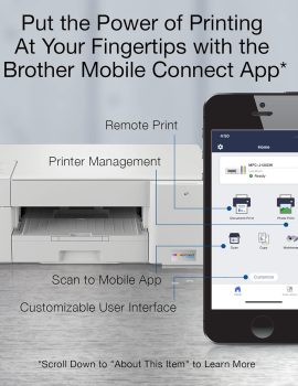 Brother MFC-J1205W INKvestment -Tank Wireless Multi-Function Color Inkjet Printer with Up to 1-Year in Box, Works with Alexa