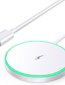 Magnetic Wireless Charger 15W Mag Safe Charger-Fast Charging Pad Compatible with iPhone16/15/14/13/12 Series & Airpods 2 3 Pro-LED Mag-Safe Pad with Dual Charging Ports Original Replacement（White）
